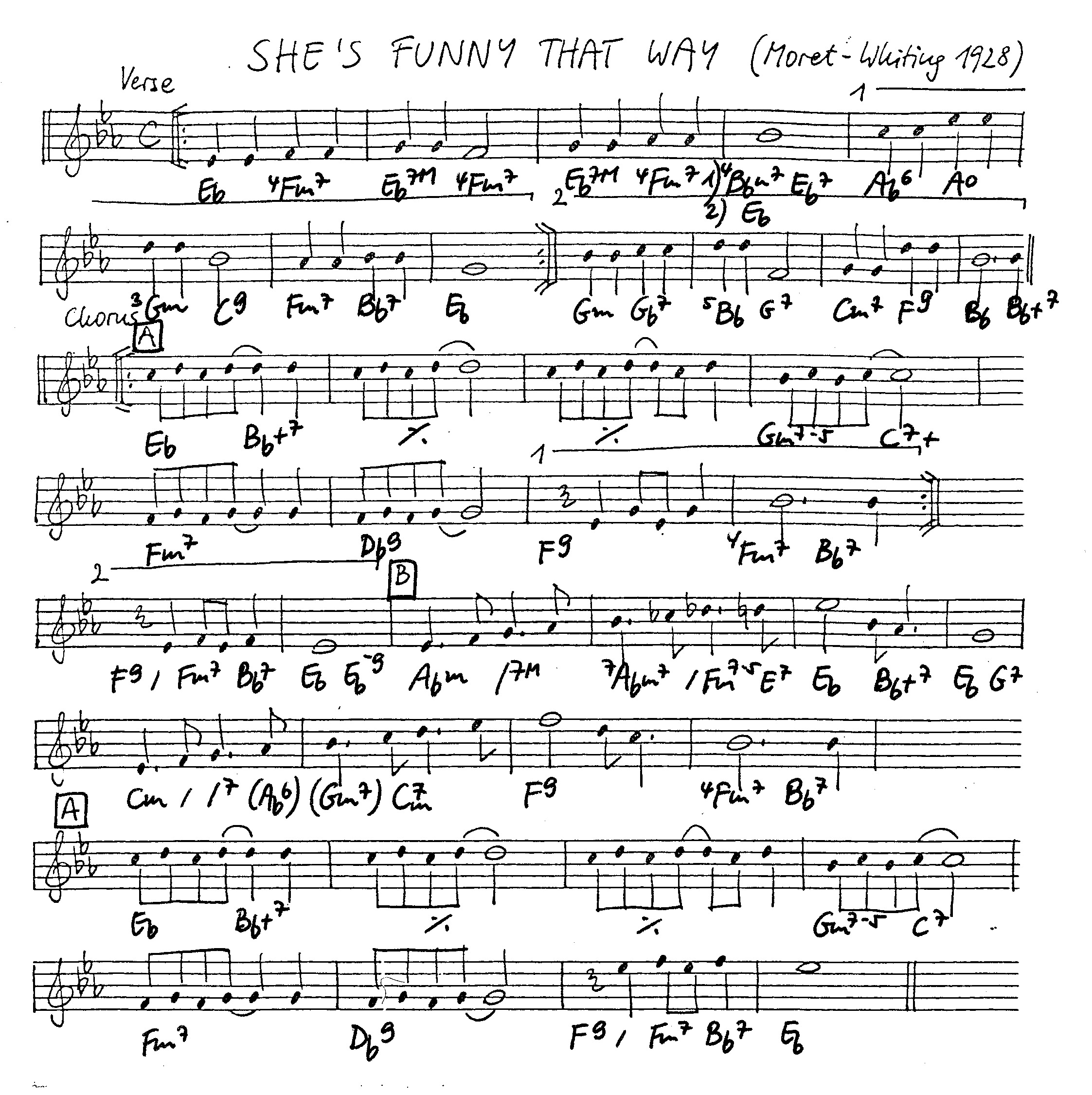 she's funny that way leadsheet – book us for your next 20s or gatsby event